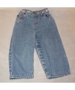 Blue Jeans Denim Flowers Toddler Size 24 Months 2T Carters 27 to 30 Pounds - £7.96 GBP