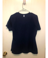 Grey&#39;s Anatomy Active Spandex Stretch Womens SZ Small Navy Blue Scrub Top - $14.84