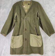 US Army Trench Coat Liner Mens Small Short Green Wool Cold Weather 50s Vintage - £71.05 GBP