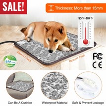 Waterproof Pet Electric Heating Mat Cushion Heated Pad Bed Puppy Dog Cat Warmer - £37.34 GBP