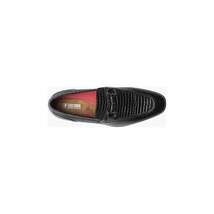 Stacy Adams Feronte Moc Toe Bit Slip On Croco Print Leather Black 25623-001 image 5