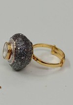 14K Yellow Gold Round Rose Cut Blue sapphire gemstone Diamond Ring, Blue... - $3,300.00