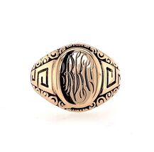 Fancy 10k Yellow Gold Antique Signet Ring Jewelry (#J5683) - $450.45