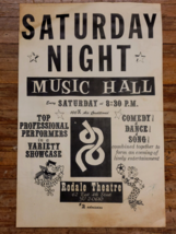 Vintage Poster Rodale Theatre 62 East 4th St., Manhattan NYC Music Hall 1950&#39;s - £42.59 GBP