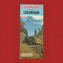 Colorado Touraide Road Map Vintage Travel Conoco 70s Train Image 1973 - $10.95