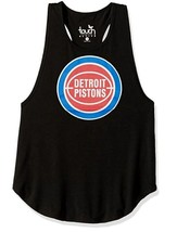 NBA Detroit Pistons Wishbone Tank Top  Womens Size L Touch Black T Back Style - £9.92 GBP