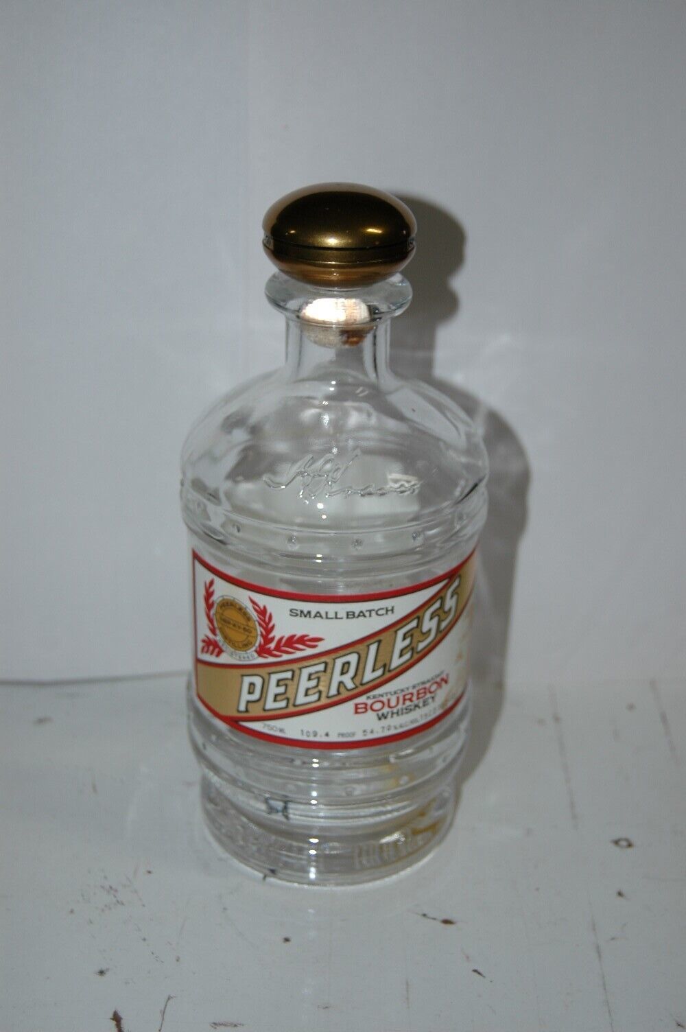 Empty Peerless Whiskey Bourbon Bottle Decanter 750ML  Cork  Stopper Clea... - $15.99