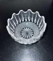 Vintage Pressed Lead Glass diamond pattern bowl - $12.87