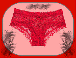 Xs S M L Xl Xxl Hot Red Palms Florallace The Lacie Victorias Secret Cheeky Panty - £8.62 GBP