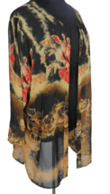 Roaman&#39;s Women&#39;s Dark Floral Sheer Flowy Cardigan Overpiece Plus Size 28W - $49.99