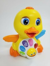 Huile Dancing Duck Action 6&quot; Toy Easter w Flashing Lights &amp; Sound Sings - £11.72 GBP