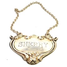 Vintage Sterling Silver Elegant Sherry Decanter Label Tag By JS And Co. - £38.32 GBP