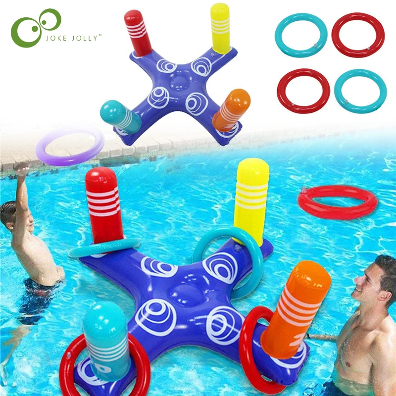 Summer Inflatable Ring Throwing Ferrule Inflatable Ring Toss Pool Game PVC - £11.68 GBP