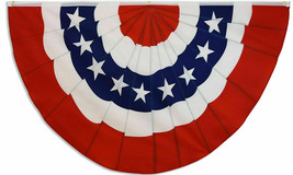 Usa Pleated Fan Flag 3X5 Feet American Us Bunting Flags Half 5X3 Fan Banner 100D - £13.01 GBP