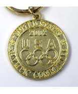 Salt Lake 2002 United State America USA Olympic Committee Gold Tone Keyc... - £9.76 GBP