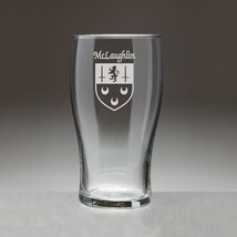 McLaughlin Irish Coat of Arms Tavern Glasses - Set of 4 (Sand Etched) - £54.23 GBP