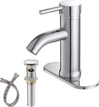 Modern Commercial Vanity Faucet Brass Lead-Free, With Pop Up Drain, Deck Mount, - £41.07 GBP