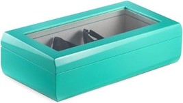 Bey-Berk Multi Eyeglass Case with Glass Top &amp; Velour Line Turquoise - £106.94 GBP