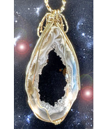 HAUNTED NECKLACE WHITE GEODE PORTAL OF STILL WORLDS HIGHEST MAGICK HIGHEST  - $477.00