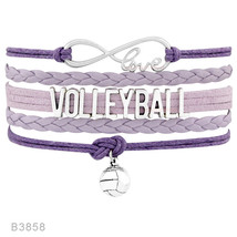 Volleyball Golf Sports Infinity Love Charm Bracelets Royal Handmade Adjustable J - £8.49 GBP