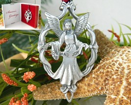 Vintage Angel Ornament Love Joy Seagull Pewter Canada 1995 Christmas - $19.95