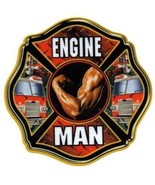 ENGINE MAN  Full Color  REFLECTIVE FIREFIGHTER DECAL  - 4&quot; x 4&quot; - £1.51 GBP