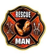 RESCUE MAN Full Color Highly Reflective FIREFIGHTER DECAL FD Rescue Decal - £2.32 GBP