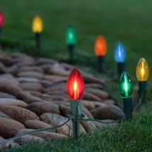 30 Ft Christmas Pathway String Lights, 20 Multicolor Led Bulbs And 20 Stakes, Pl - £44.22 GBP