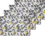 Set of 4 Same Thin Fabric Placemats(11&quot;x18&quot;) BEES,FLOWERS &amp; LEAVES,black... - £13.28 GBP