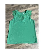 Cato Shirt Green Lace Top Blouse Sleeveless High Neck Casual Ladies Wome... - £11.43 GBP