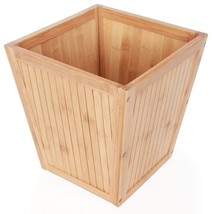 ToiletTree Products 100% Bamboo Wooden Wastebasket Trash Can - £30.19 GBP