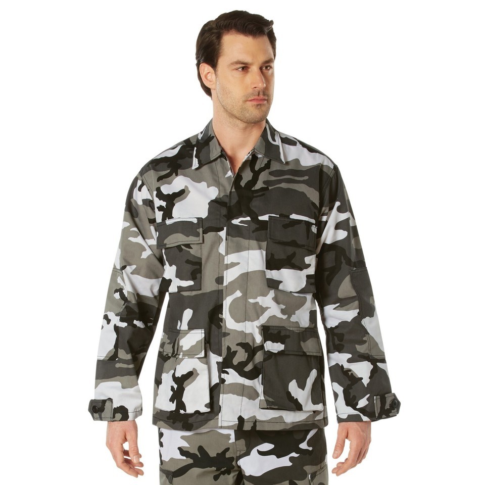 Mens City Camouflage Military BDU Shirt Tactical Uniform Army Coat Army Fatigues Item image 2
