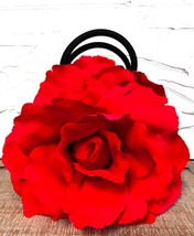 VTG  BACKYARD OAKS Red Poppy Rose Flower HANDBAG Purse Huge FLower Flora... - $78.21