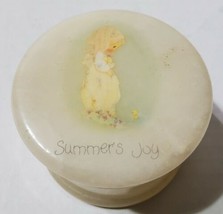 Precious Moments 1987 Summer Joy Alabaster Trinket Box Made In Italy Sam Butcher - £16.09 GBP