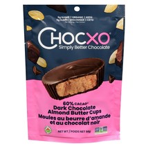 2 Bags of Chocxo Organic Dark Chocolate Almond Butter Cups 60% Cacao 98g Each - £23.20 GBP