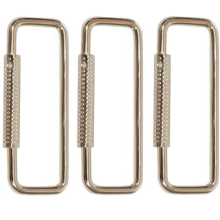 3-Pack Spring Sleeve Rectangular Key Ring D Shaped Vintage Style Nickel ... - $6.99