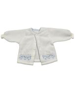 Carters Baby Cardigan Jacket White Bunny Fleece 6-9 Vintage 80s Just Sta... - $34.65