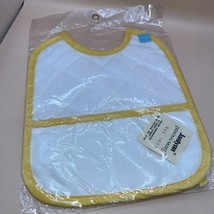 Janlynn Baby-Wares Bib with Yellow Trim &amp; Aida Pocket for Counted Cross ... - $240.75 MXN