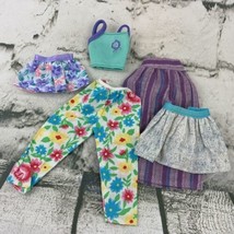 Barbie Doll Clothing Lot Tops Bottoms Outfit Floral Blue Purple 5 Pieces... - $11.88