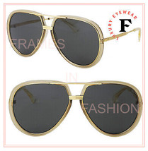 GUCCI EPILOGUE 0904 Gold Crystal Aviator Oversized Gg0904S 002 Retro Sunglasses - £333.59 GBP