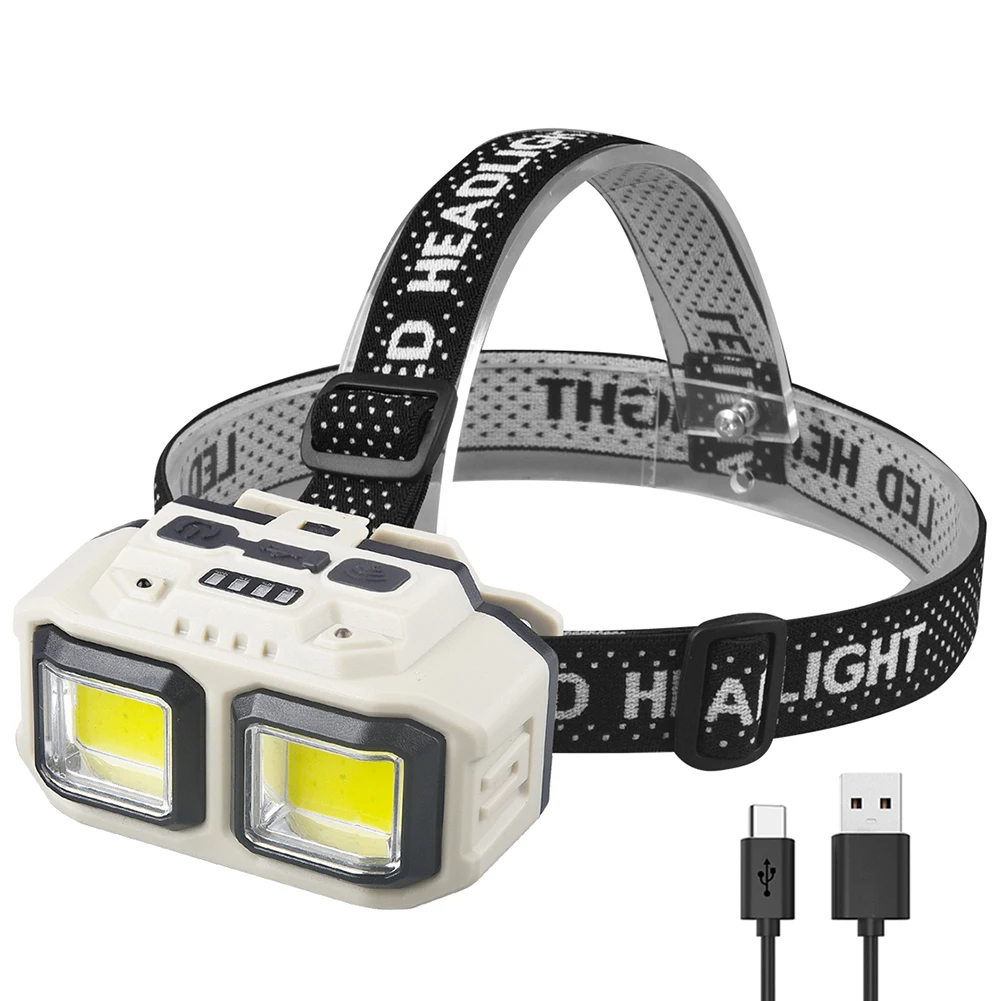 Led headlight 4 light modes led headlamp type c usb charging multifunctional head torch thumb200