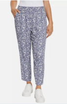 Jessica Simpson Soft Pull-On Pants Blue &amp; White Floral Women&#39;s Sz XL NWT - $14.74