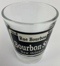 VINTAGE SHOT GLASS BOURBON STREET NEW ORLEANS RUE LA BARWARE NM 2OZ - $11.77