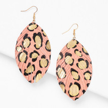 Plunder Earrings (new) WILLOW - LIGHT SALMON FAUX LEATHER - 3.75&quot; (PE871) - £17.99 GBP