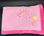 Princess Baby Blanket Crown Tiara Wand Embroidered Plush S L Home Fashions - £11.71 GBP