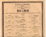 Eagle Tavern Bill of Fare Clinton Michigan Greenfield Village Michigan 1... - £14.24 GBP