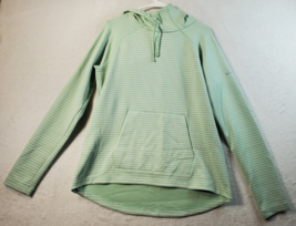 Columbia Hoodie Womens Large Green White Striped Pockets Long Sleeve Dra... - $11.70