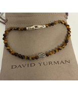 David Yurman Sterling Silver Spiritual Bead Tiger Eye Ball Hamsa Hand Br... - $494.98