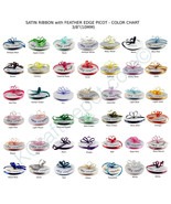 3/8 Inch 50 Yards Double Faced PICOT Feather Edge Satin Ribbon 100% Poly... - $111.35 MXN
