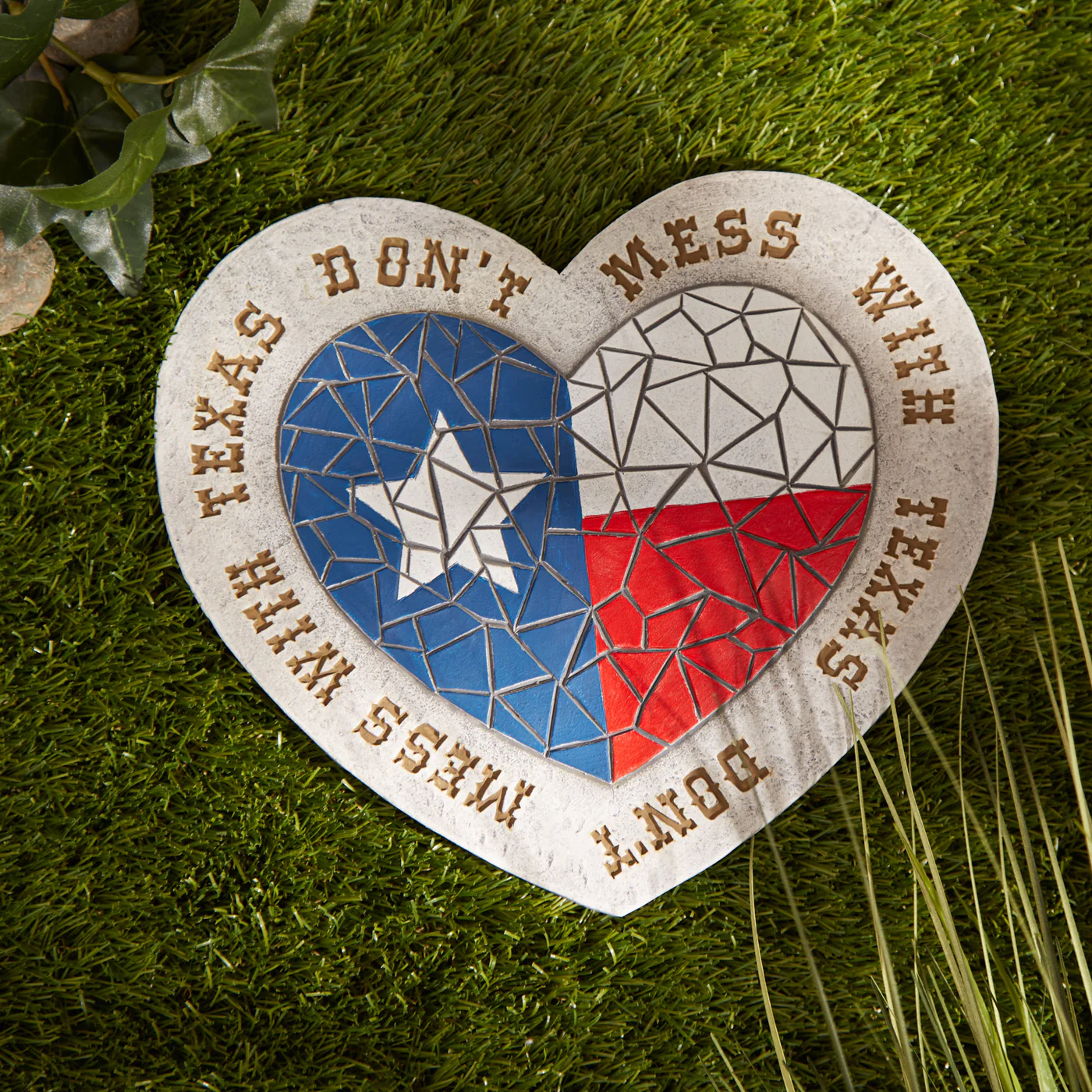 TEXAS PROUD STEPPING STONE - DON’T MESS WITH TEXAS HEART FLAG - £34.96 GBP